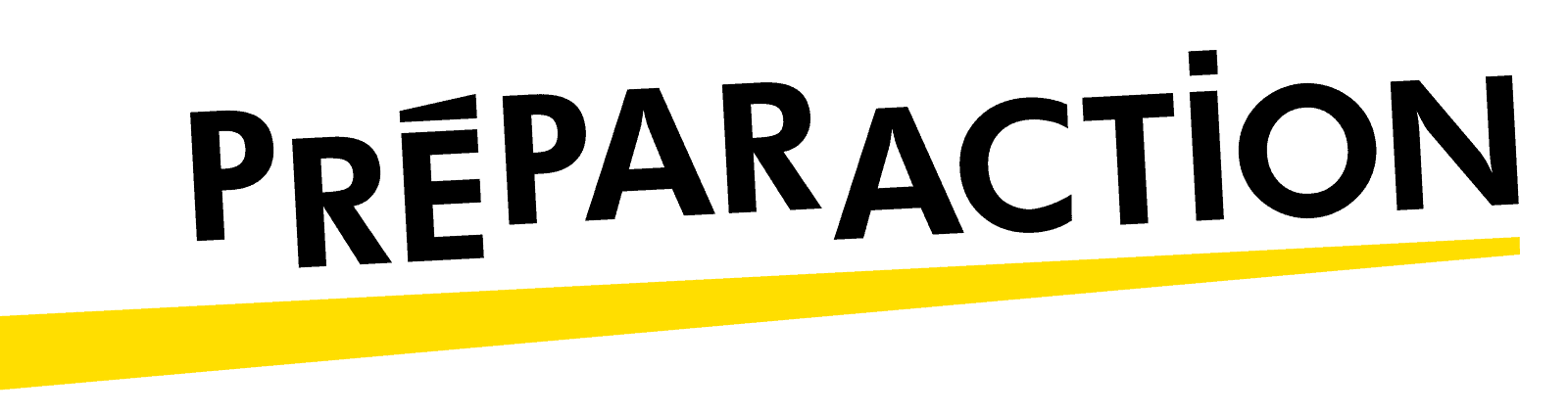Logo de la société PreparAction écrit en noir et souligné en jaune